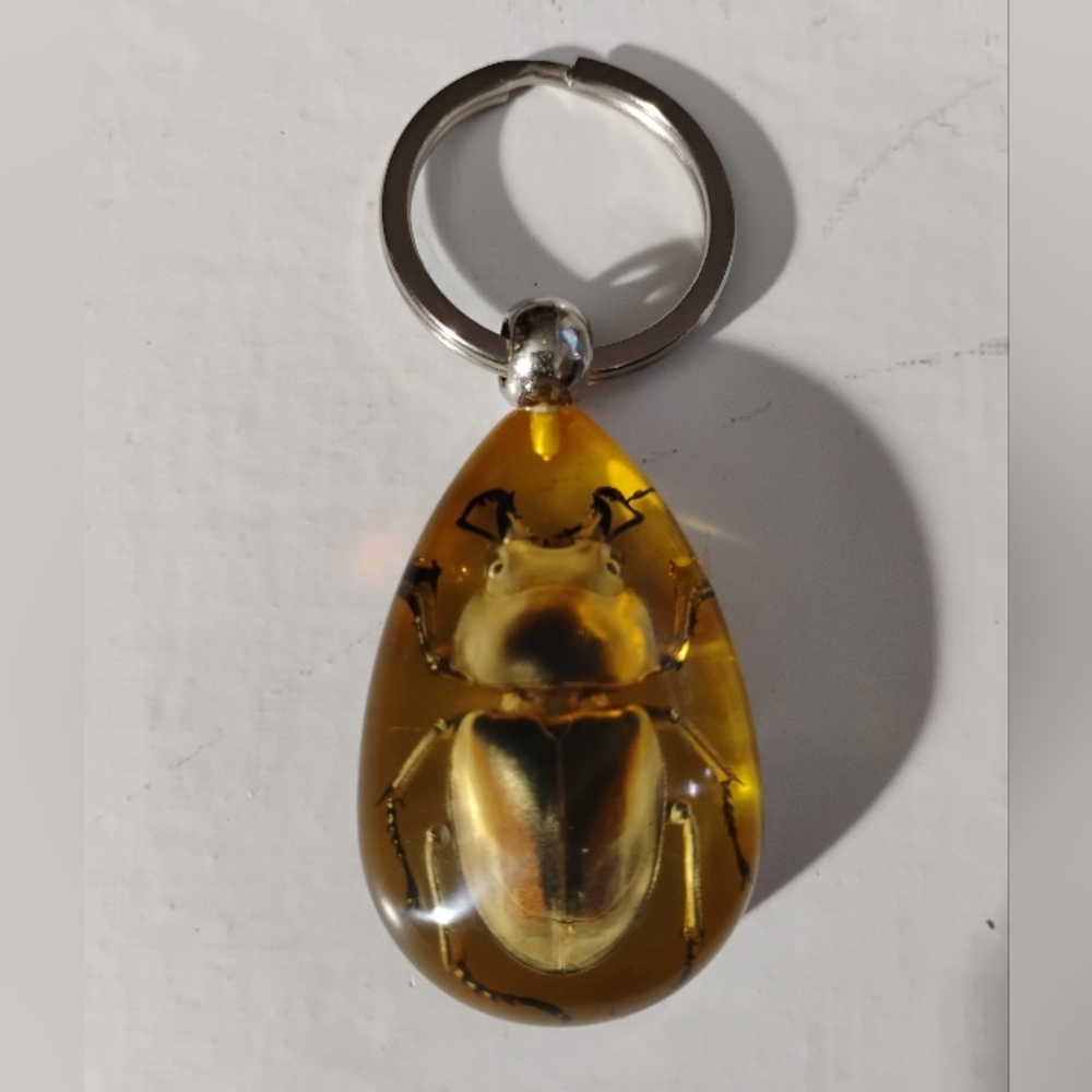 Golden Stag Beetle Keychain